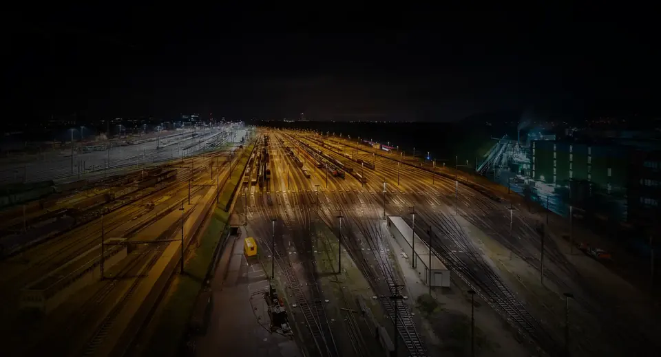 Güterbahnhof Muttenz bei Nacht